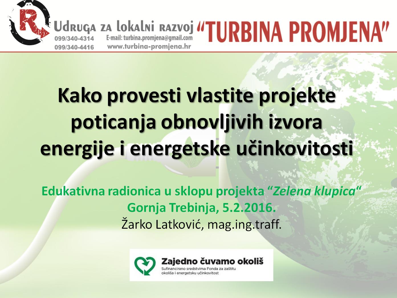 Kako provesti vlastite projekte poticanja OIE i EnU